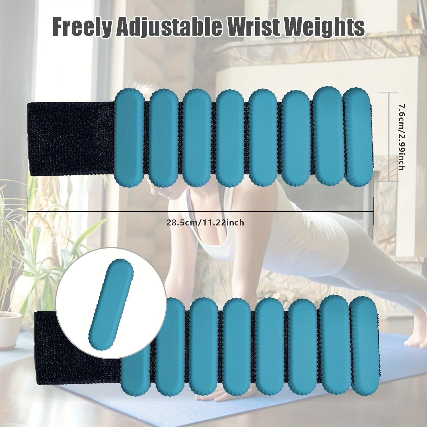 Adjustable 1Lb Ankle Weights for Women Men - Home Gym Workout, Walking, Running, Travel, Pilate, Yoga, Exercise, Barre, Strength Training - Set of 2