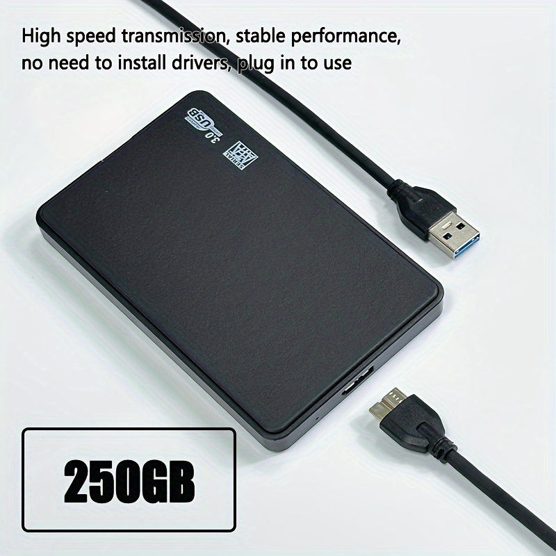 TEMU 320gb Portable External Hard Drive Usb 3.0 - File System Preformatted For Laptops, Plug And -speed Data Storage For Gaming, Office Files, And