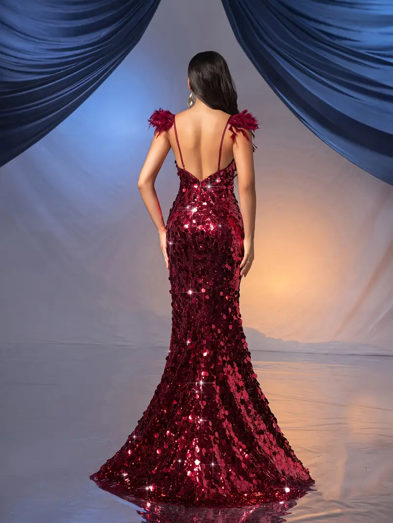 stylish peach gown burgundy sequins heart shaped - Temu United Kingdom stylish peach gown burgundy sequins heart shaped - Temu United Kingdom