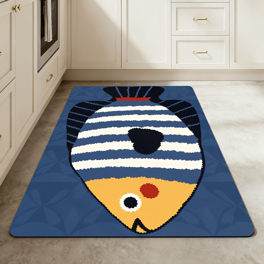 TEMU 2d Flat, 2d Flat Bath Mat, 1pc, Fun Cartoon Pattern Bathroom Rug, Soft And Comfortable Carpet, Machine Washable, Flannel Material, 15.75*23.62