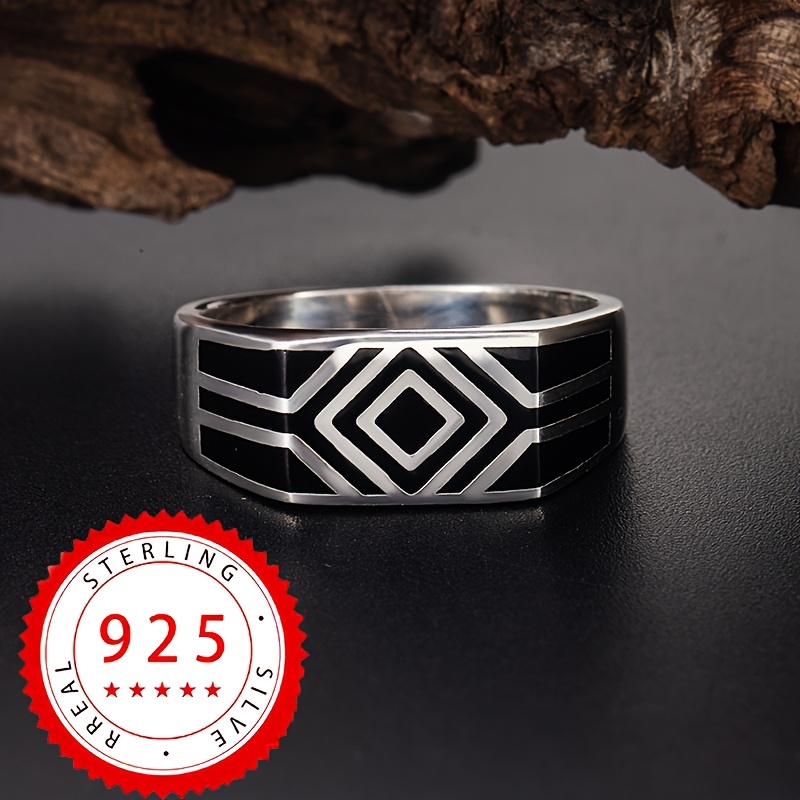 1pc S925 925 Silver Ring For Men And Women, High-quality Jewelry For Evening Party Wear