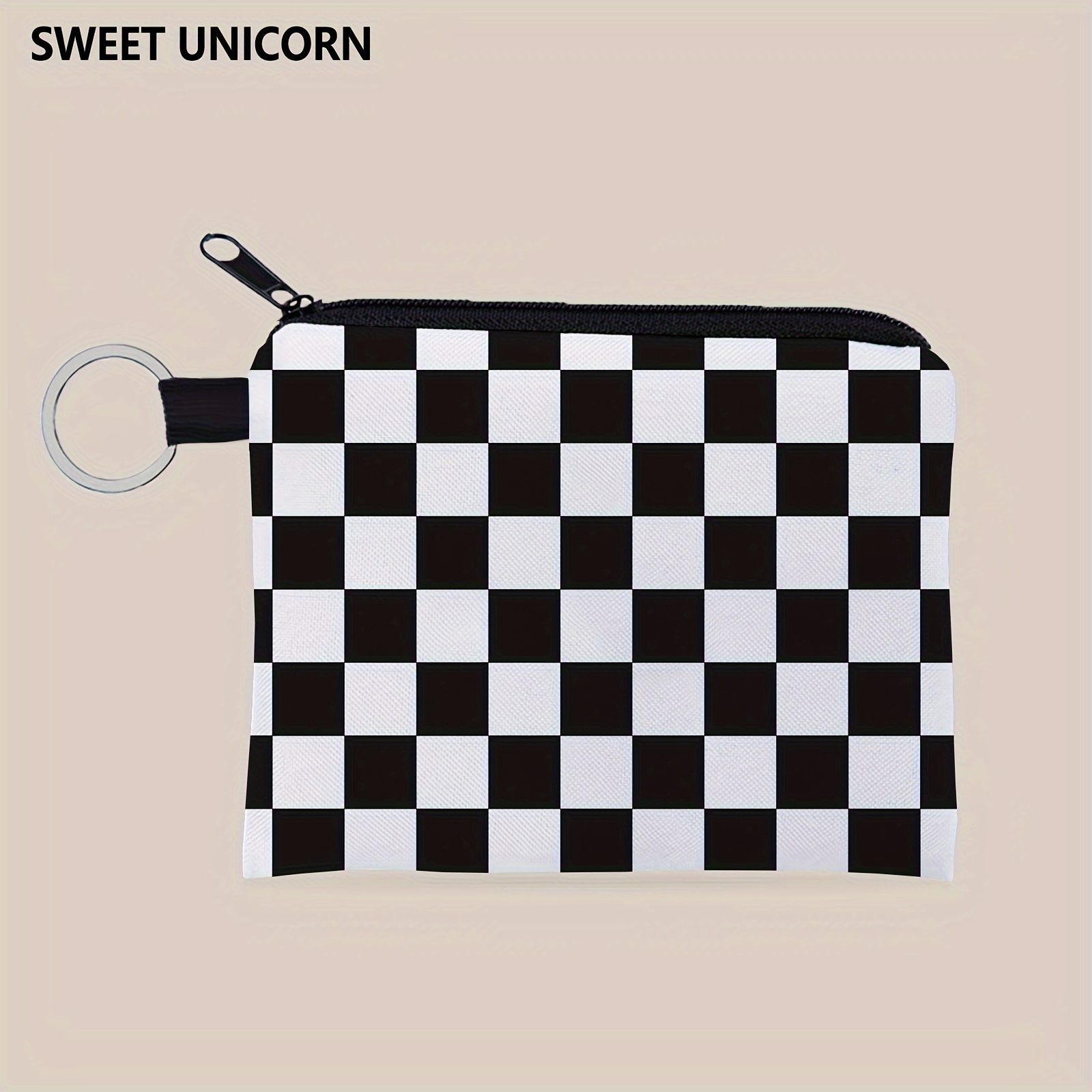 

Sweet Unicorn And Purse Keychain, Polyester Zippered , -repellent, Wallet For Women Over 15 - Contains 1pc