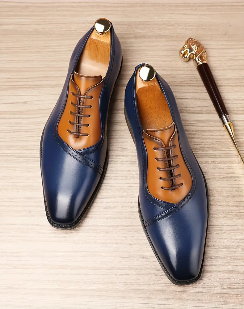 mens business formal lace up blue stylish new casual shoes comfortable durable and slip resistant rubber sole 68625 Product details 7