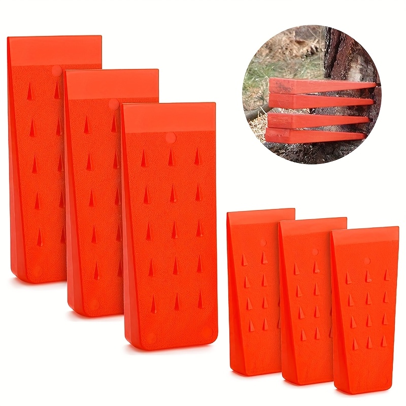 Image of Set Of 6 Chainsaw Wedges For , Featuring Tree Felling Wedges With Spikes For Secure Cutting – Can Serve As A Door Wedge