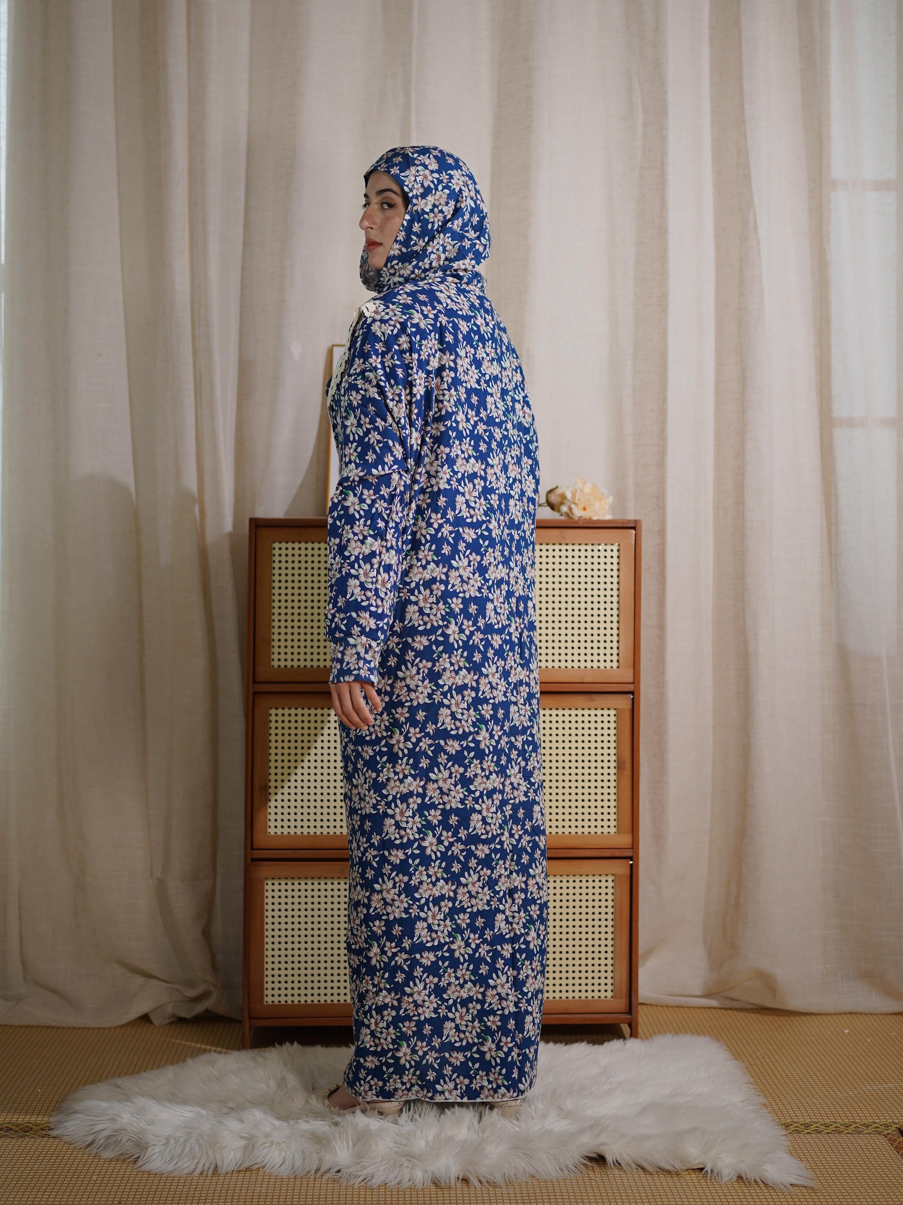 plus size floral print maxi dress modest lace trim long - Temu