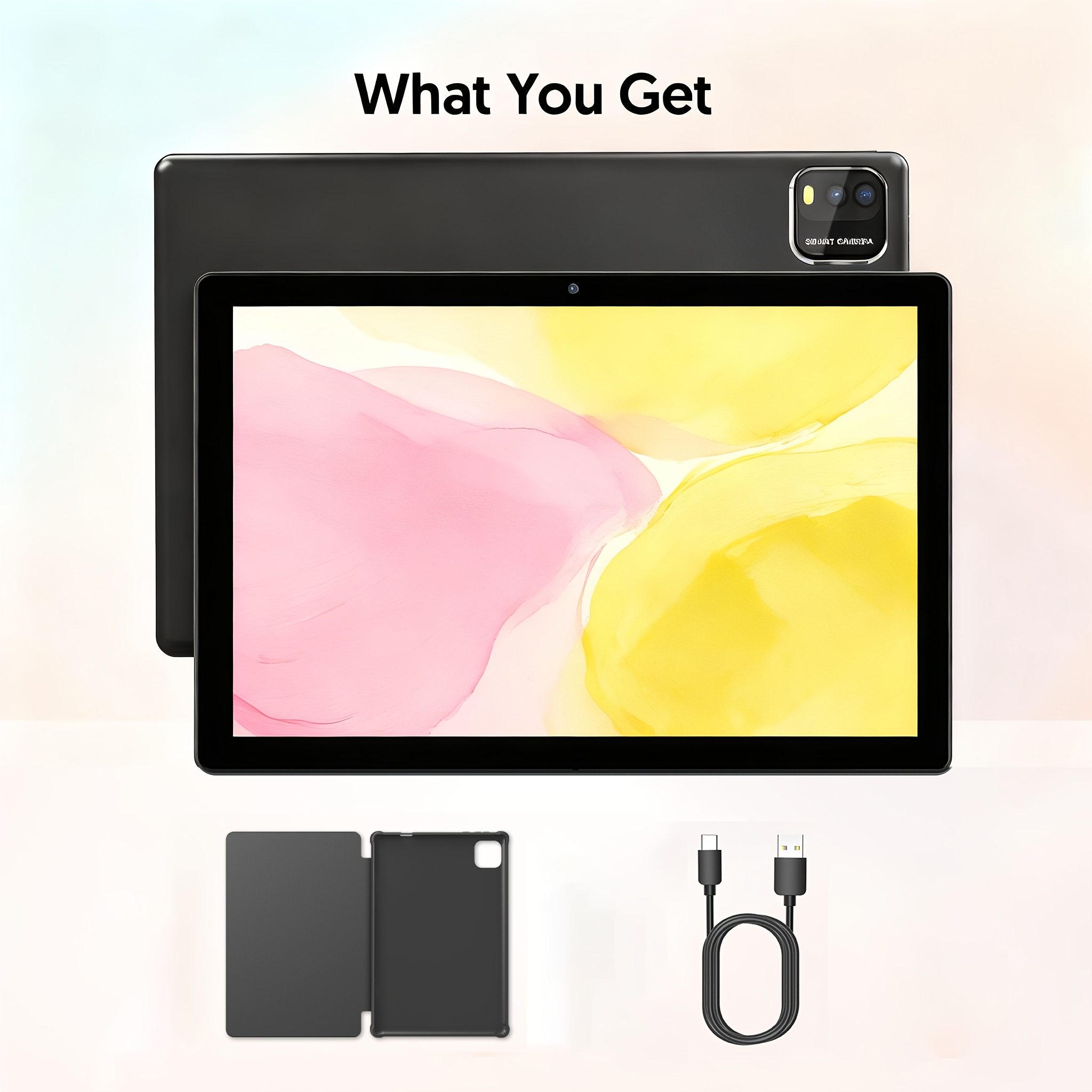 Tablet 2024 Latest Android 14 Tablet 10 Inch 2 In 1 Tablet With Keyboard 12GB(3+9)RAM 64GB ROM 1TBExpand 5G WiFi Tablet Quad Core Processor, 6000mAh, 2+8MP Camera, Mouse, Case, Stylus, Tablet, Pad