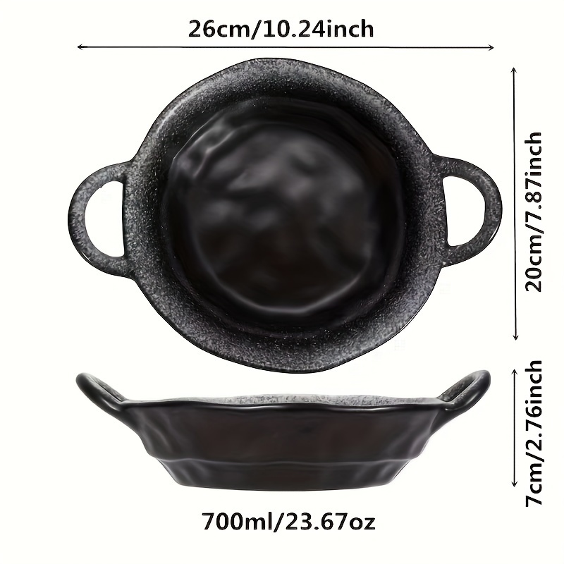 YA JU 2 Stk Tiefe Pasta Teller Set Mit Geprägtem Löwenkopf - Mikrowellen Geeignet Schwarz