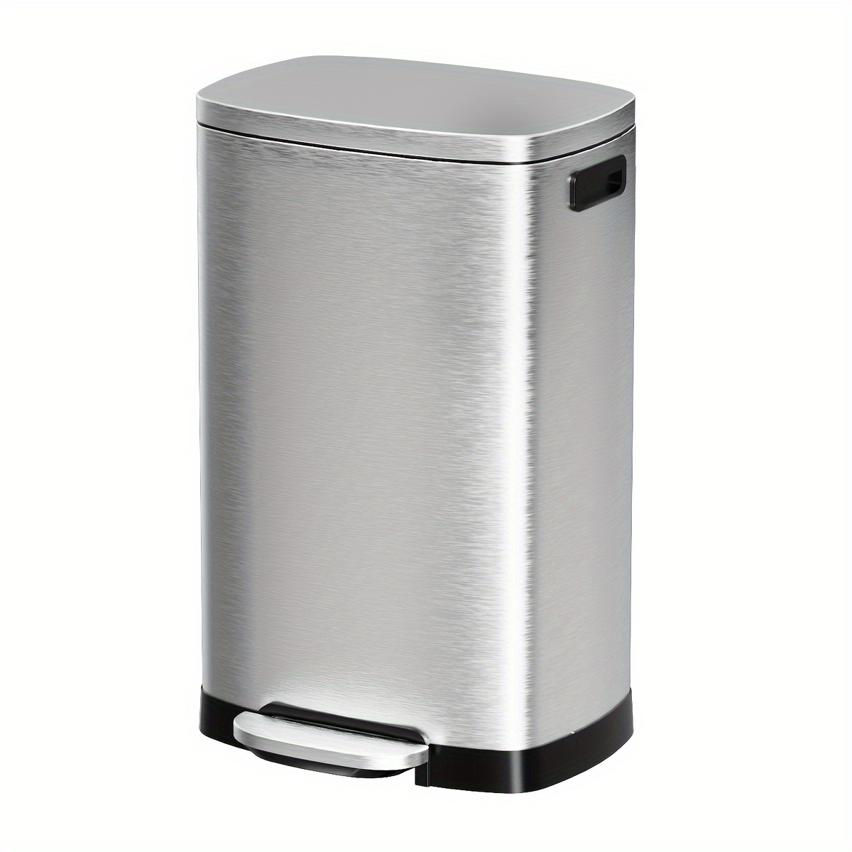 

1pc Stainless Steel Trash Can With Soft-close Lid, Fingerprint-resistant, Hands-free Step, Heavy Duty Rectangle Garbage Bin For Commercial/home Kitchen Use (13.2 Gallon/50l)