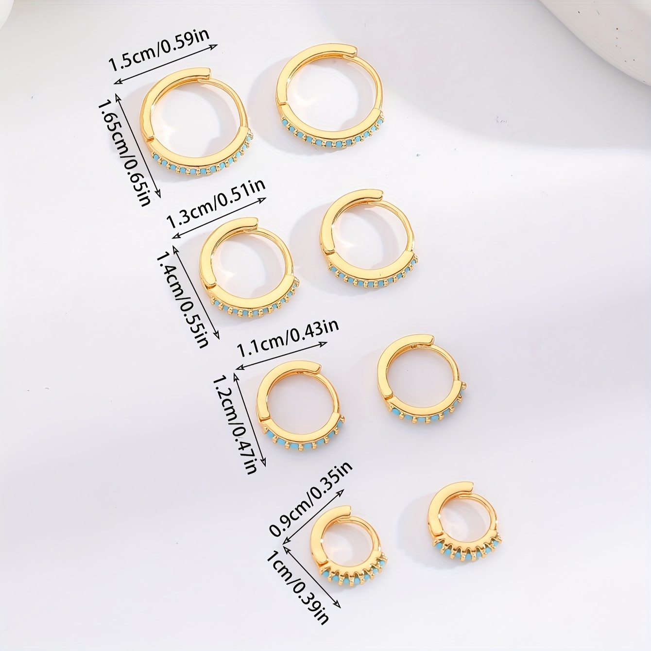 8pcs Bohemian Style Turquoise Copper Earrings Set