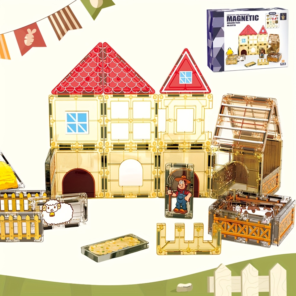 Random Color Magnetic Building Blocks, Large Size Set