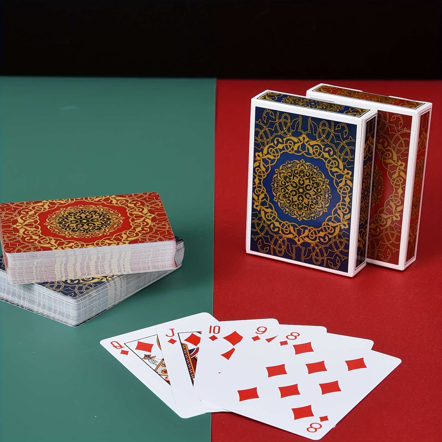 2-pack, 100% Plastic Playing Cards, Exquisite Design, Thickened Material, Frosted Surface, Wide Cards 6.3cm X 8.8cm, Bar Party Game Cards