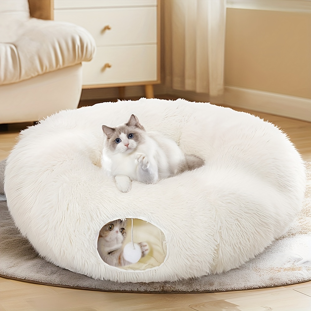 

Plush Cat Nest - , Warm, Foldable, And Interactive Tunnel Channel For Pet Cats And Small Dogs, Washable And Easy To Store, Stimulates Mental And Physical Activity