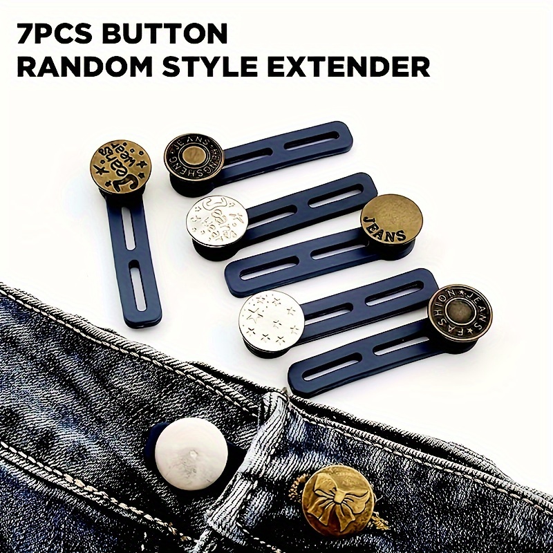 

7pcs Adjustable Waistband Extenders - No-sew, Easy-to-use Button Expanders For Pants & Jeans, Royal Blue