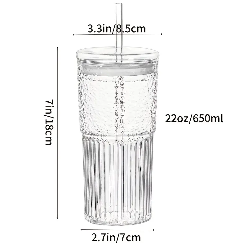 2 pack glass tumbler set with lids and straws 650ml leakproof reusable transparent drinkware for iced coffee smoothies ideal for office camping home use gift friendly Product details 8