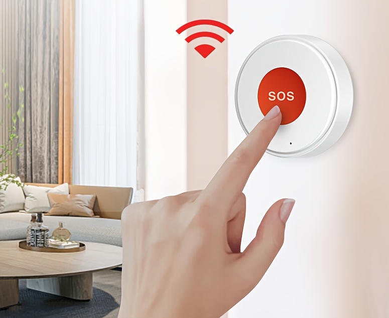 WiFi SOS-knop Slim Huis Noodalarmapparaat Werkt met Tuya Smart Life APP Veiligheidsalarm voor Ouderen en Kinderen APP Bewaking op Afstand