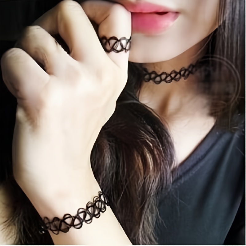 Image of European And Jewelry, Hollowed Out Tattoos, Woven Fishing Line, Necklace, Collar, Bracelet, Ring, Sexy