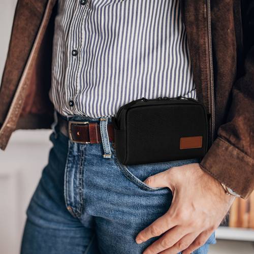 edc belt pouch for men women water resistant heavy duty waxed canvas waist pack bag with for traveling hiking outdoors