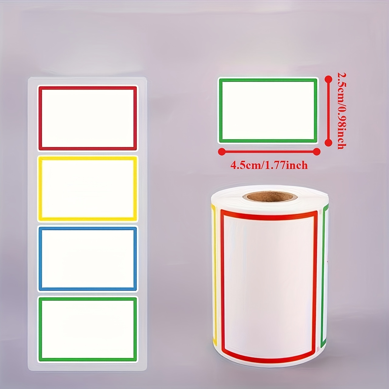 TEMU 280 per rol, gekleurde naamlabels, lijmvrije stickers, extra zelfklevende handgeschreven prijsetiketstickers, naambordjes-notities, gekleurde