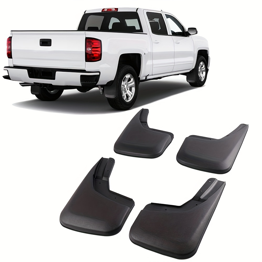 TEMU 4pcs Front+rear Mud Flaps Splash Guards Wheel Fender Mudguard For Chevy For Silverado For 1500 2014-2018, Fit For Silverado For 2500 For 3500