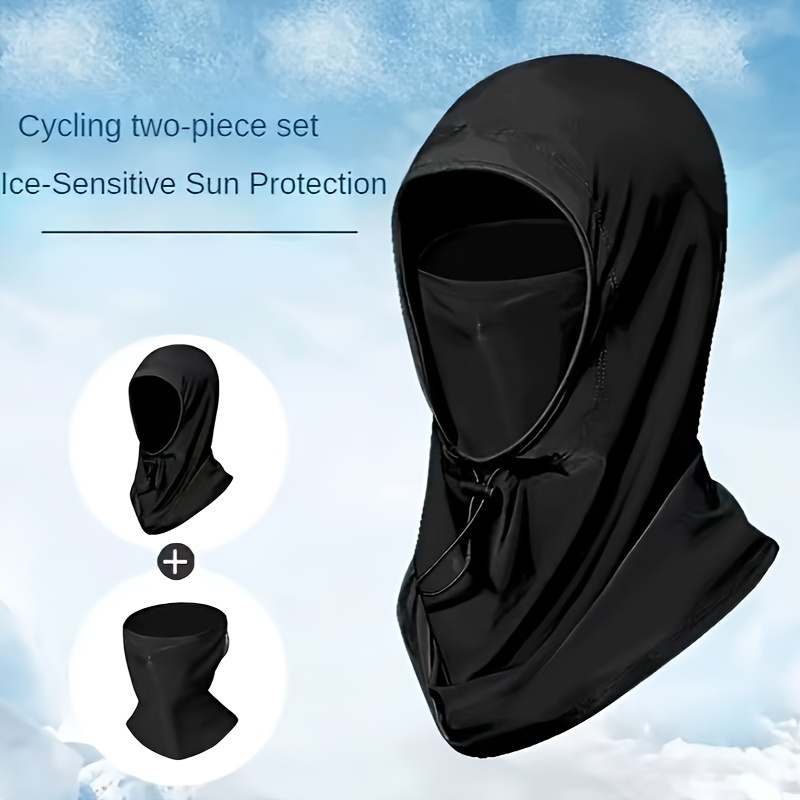 

Uv Protection Summer Cooling Fresh Hood, Breathable Full Face Mask, Draw String Style, For Cycling Skiing Hiking Fishing Outdoor
