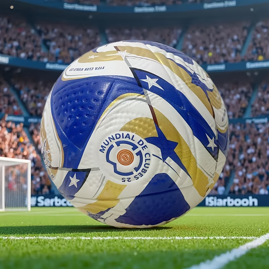 high-quality durable size 5 soccer ball - seamless heat technology, elastic non-slip, waterproof wear-resistant golden pu material, suitable for and entertainment, perfect birthday gift, christmas present Product details 5