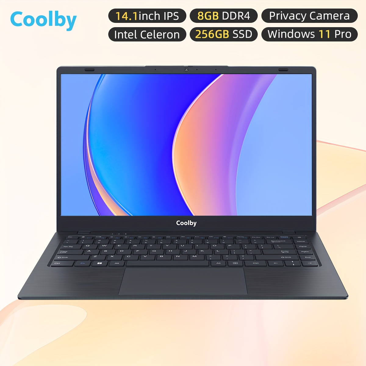 Coolby YealBook Pro 14.1 Inch FHD Screen Laptop Computer Intel Celeron  J4005 Processor 8GB RAM 256GB ROM SSD Student Notebook