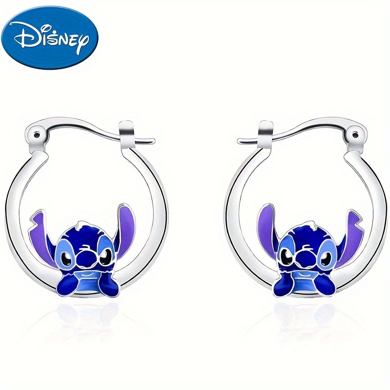 

Disney Stitch Design Hoop Earrings Alloy Jewelry Elegant Leisure Style For Women Adorable Earrings