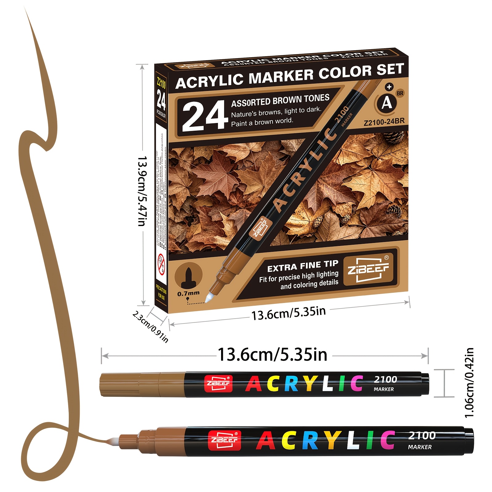 GUANGNA 27-Piece Acrylic Mark Pen Set