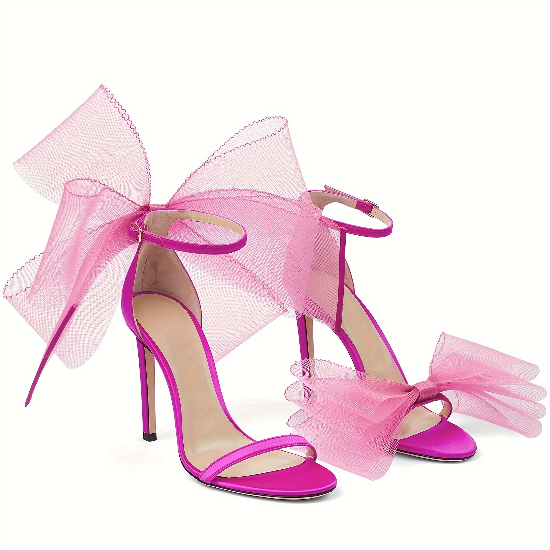 

Summer Shoes With Single Strap, High Heels, Butterfly Knot And Ankle Buckle For Women