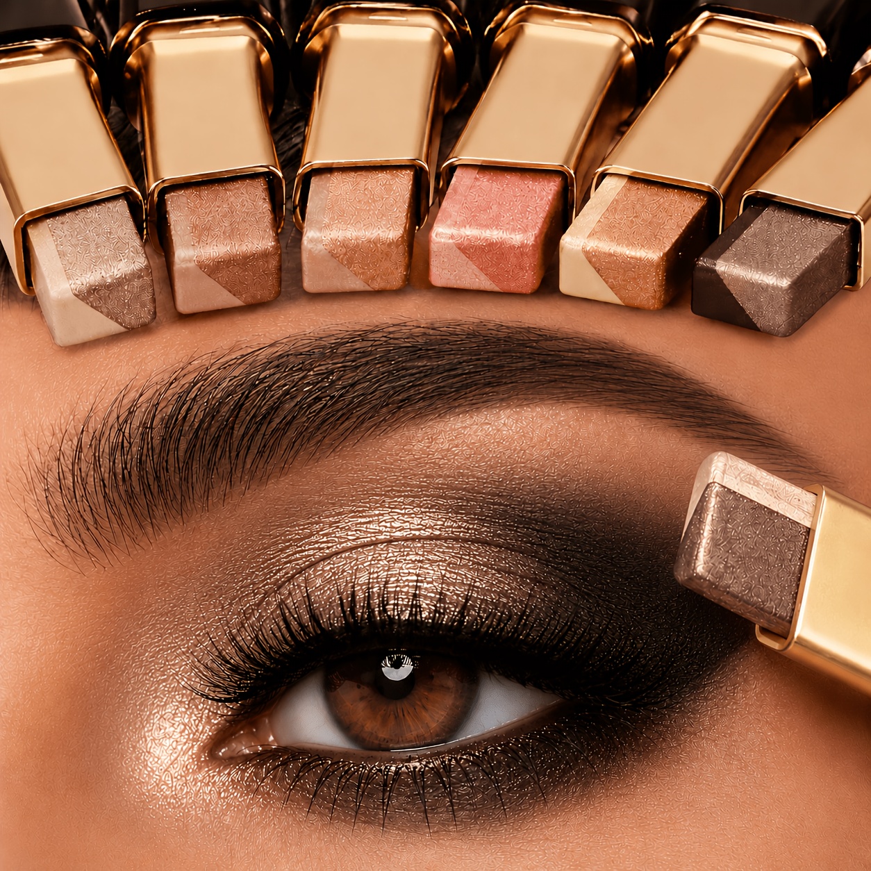2 color eyeshadow stick waterproof sweatproof long   high pigmented metallic portable eye shadow makeup for beginners professionals daily party use