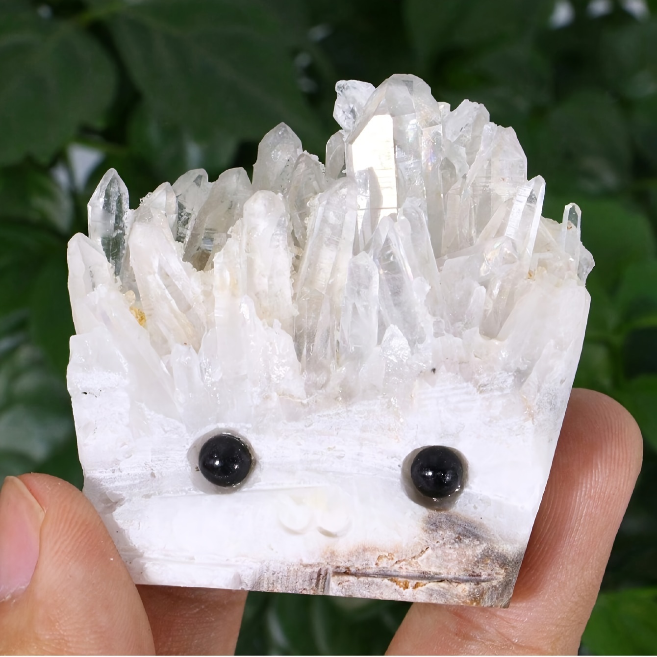 

1pc Crystal Cluster Little Hedgehog Craft, Natural Stone Desktop Ornament