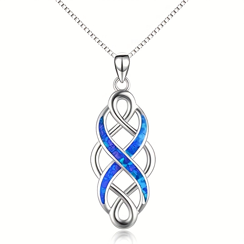 Image of A Women's Fashion Pendant Necklace Featuring A Easy And Elegant Celtic Knot, Perfect As A Valentine's Day Gift For Casual Or Commuting Wear (without Card Paper)