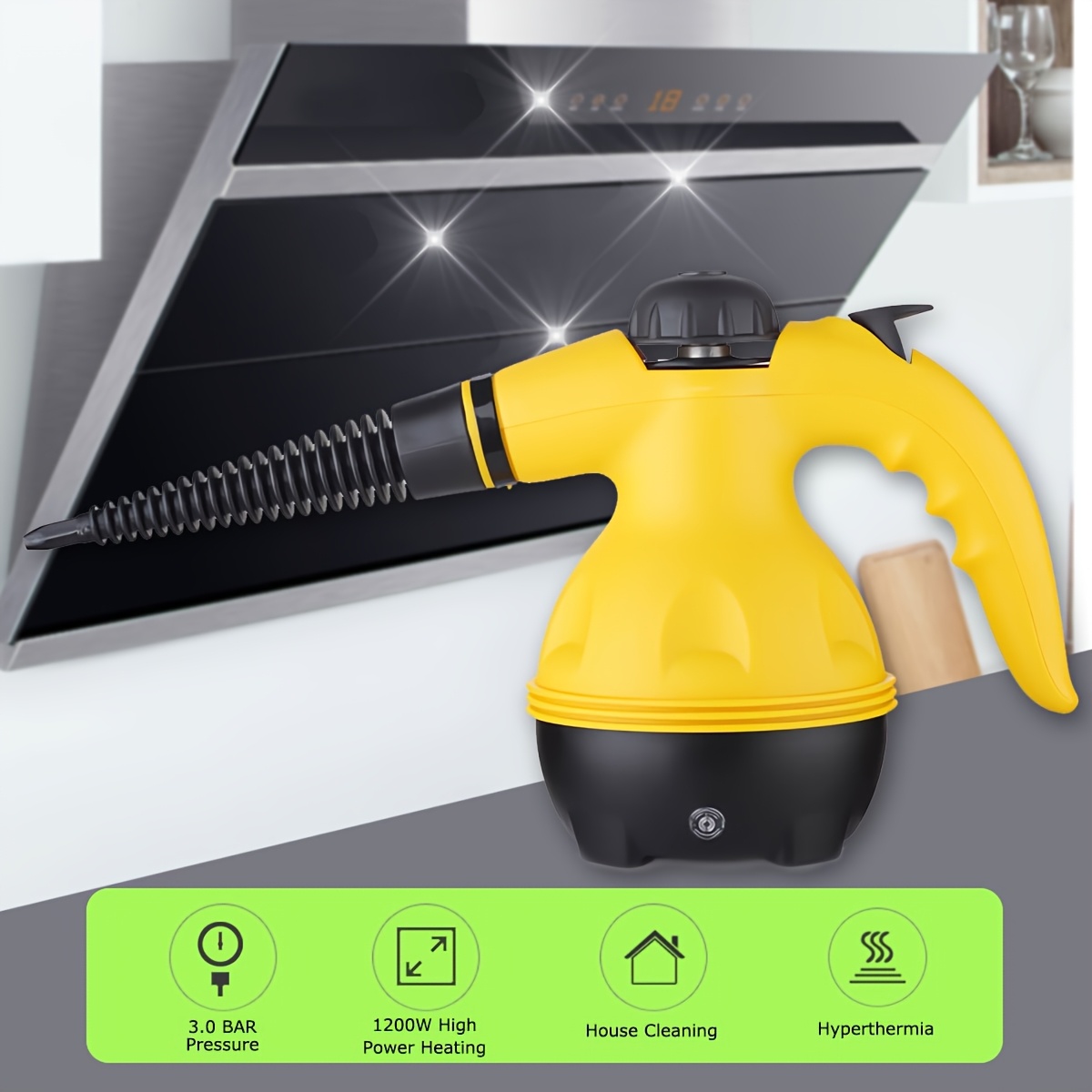 TEMU Portable Steam Cleaner - High Temperature Steamer For Cleaning Bed Bugs, Steam Cleaner For Mattress, Car , Couch, Furniture, Upholstery, Kitchen, Bathroom, Grout And Tile