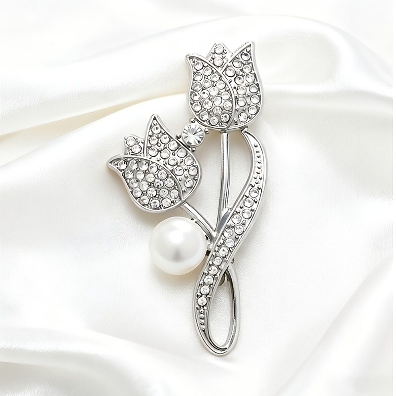 TEMU Broche de completo estilo francés vintage para mujer con detalles - para vestidos, trajes, abrigos, blusas | Elegante pasador de flor para