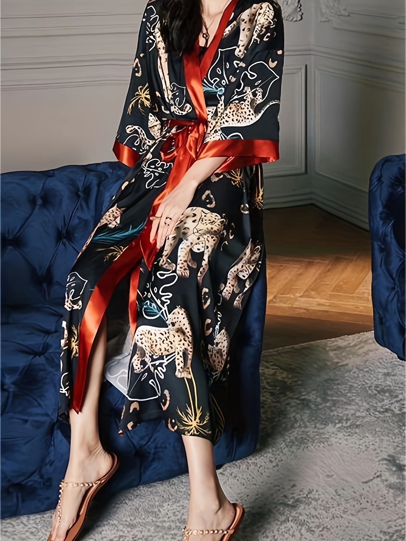 Taglie Forti Tezenis Vestaglia Raso Taglie Forti Kimono Donna