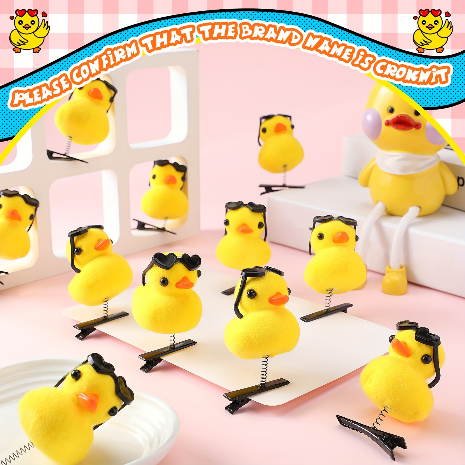 12pcs duck hair clips yellow duck hairpins cartoon duck hair  display picture 3