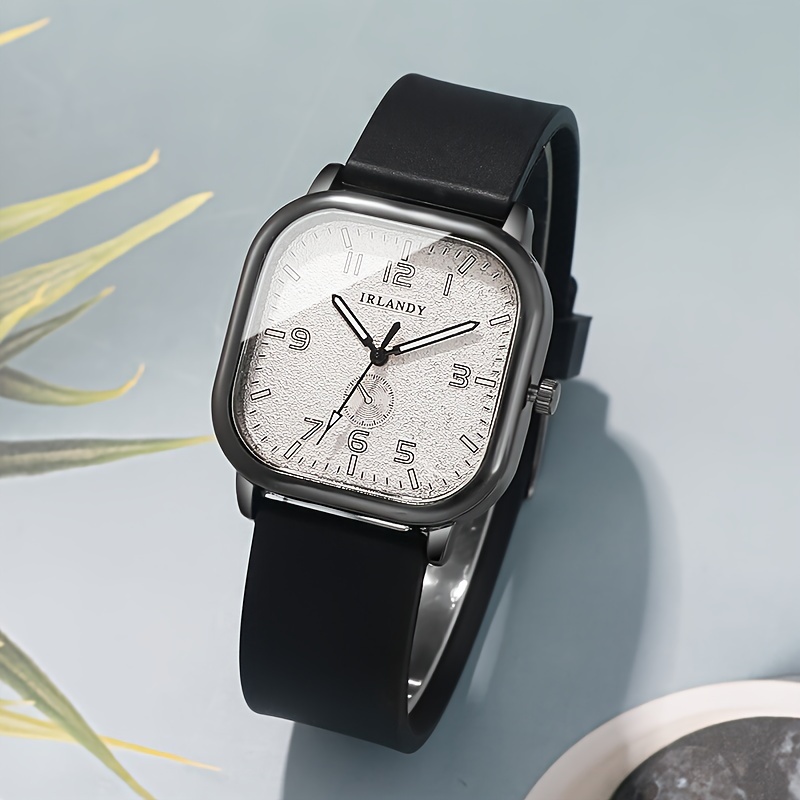 Chic Square Quartz Watch for Women - Casual Style with Digital Dial, Silicone Band - Perfect Gift for Mom & Friends on Valentine's, Easter, Mother's Day, Alloy Case, Ramadan, Birthdays, Leisure Style