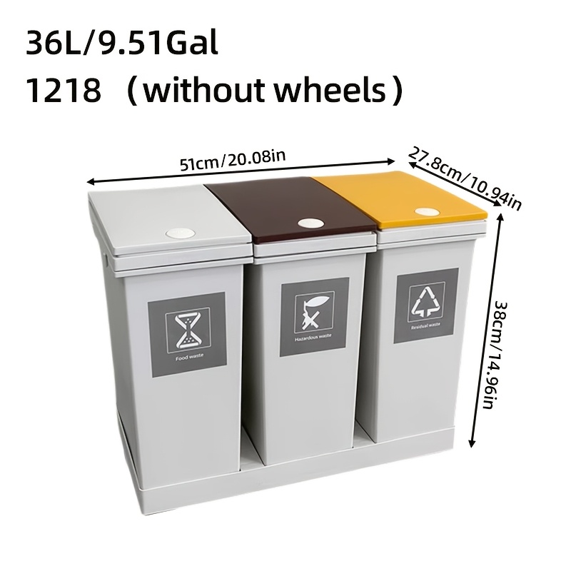 movable pulley type garbage bin classified garbage bin kitchen dry and wet   large capacity suitable for kitchen courtyard living room  