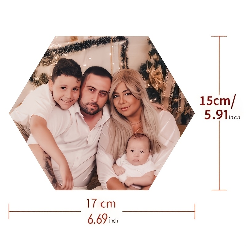 TEMU 2d Flat - Custom 4/5pcs Hexagonal Pvc Photo Boards For A 2d Plane, Personalized Image Collage Background Wall, A Home Decor Gift For