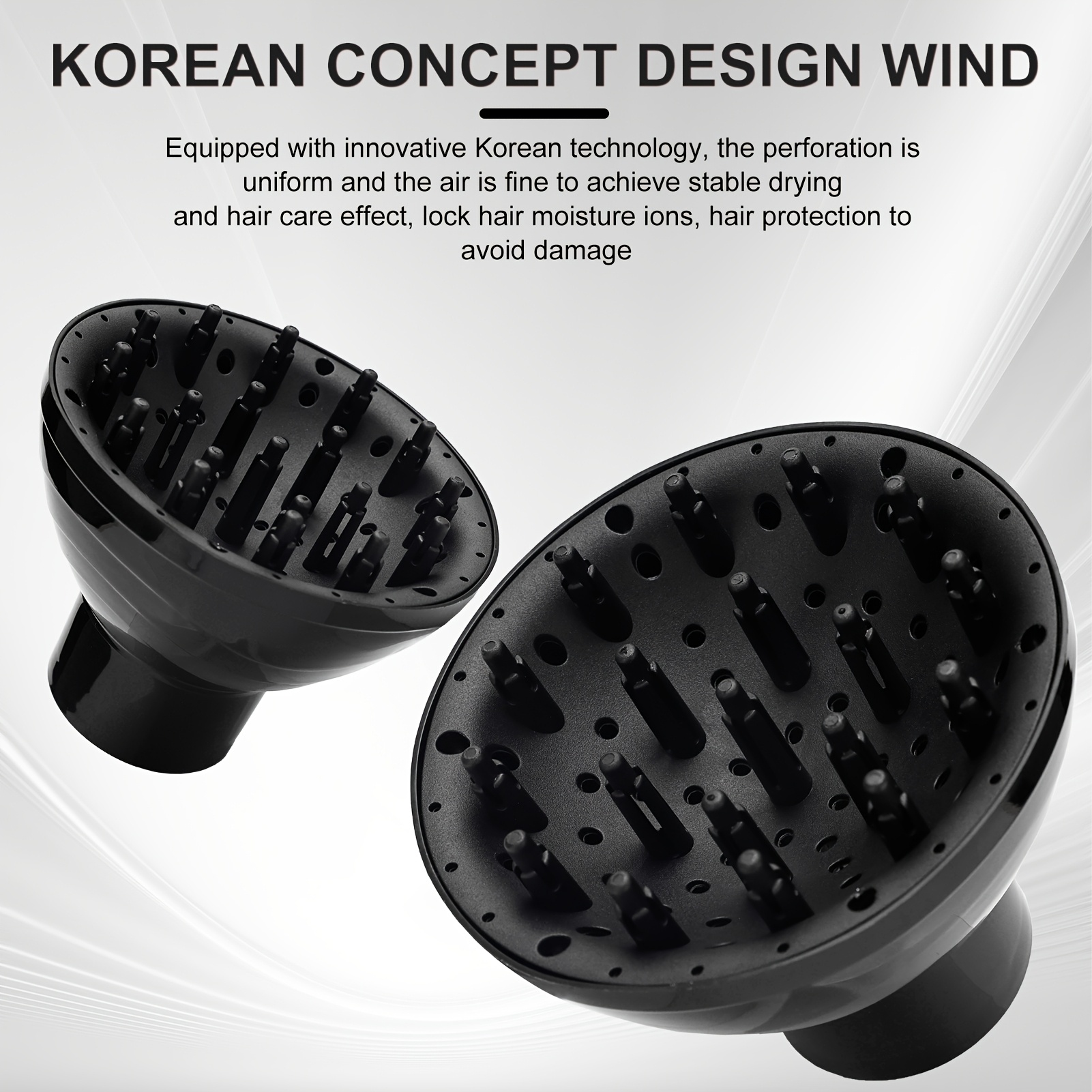 Universal Curling Diffuser & Hands-Free Drying Cap Hair Dryer Set