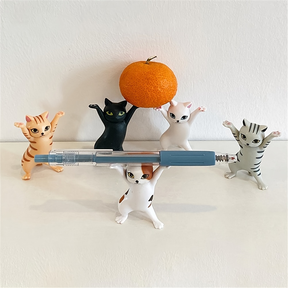 5PCS Anime Raising Hands Dancing Cat Model Cat Ornaments Cat Figures Toys For Children S Room Study Room Statues & Sculptures Home Decor_voghion.com