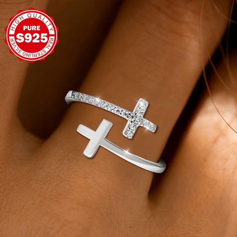   single sided ring s925 pure silvery classic and fashionable design suitable for daily wear or parties thanksgiving christmas gift low allergy