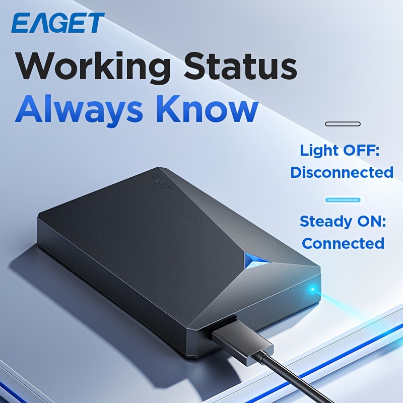 EAGET 500GB Large Storage Portable External Hard Drive, USB 3. 0 Mechanical Hard Drive for PC Laptop PS4 Xbox One Xbox Game/File/Video/Music Storage Expansion Backup 3 EAGET 500GB Large Storage Portable External Hard Drive, USB 3. 0 Mechanical Hard Drive for PC Laptop PS4 Xbox One Xbox Game/File/Video/Music Storage Expansion Backup - Image 3