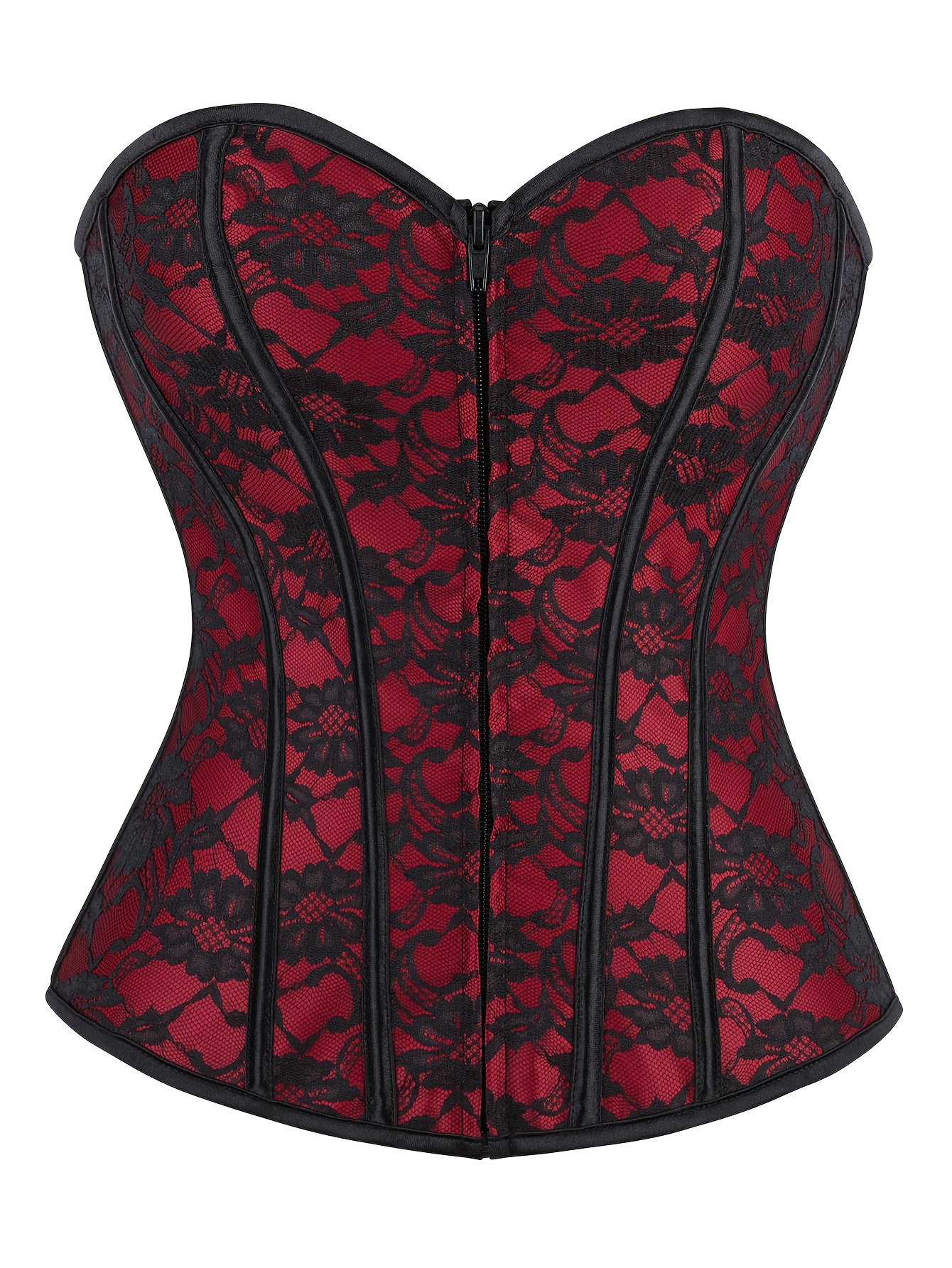 Haut Style Bustier Rouge Et Noir - Taille 3 (44/46) - Occasion Très Bon état
