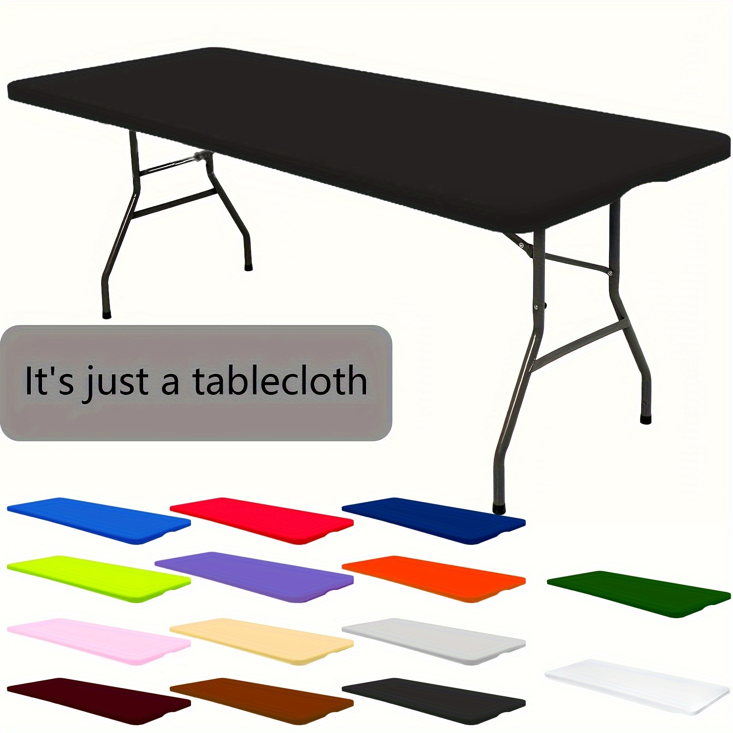 TEMU 1pc Rectangular Half Pack Tablecloth Polyester Washable Reusable Elastic Tablecloth Suitable For Weddings Parties Bridal Gifts Christmas
