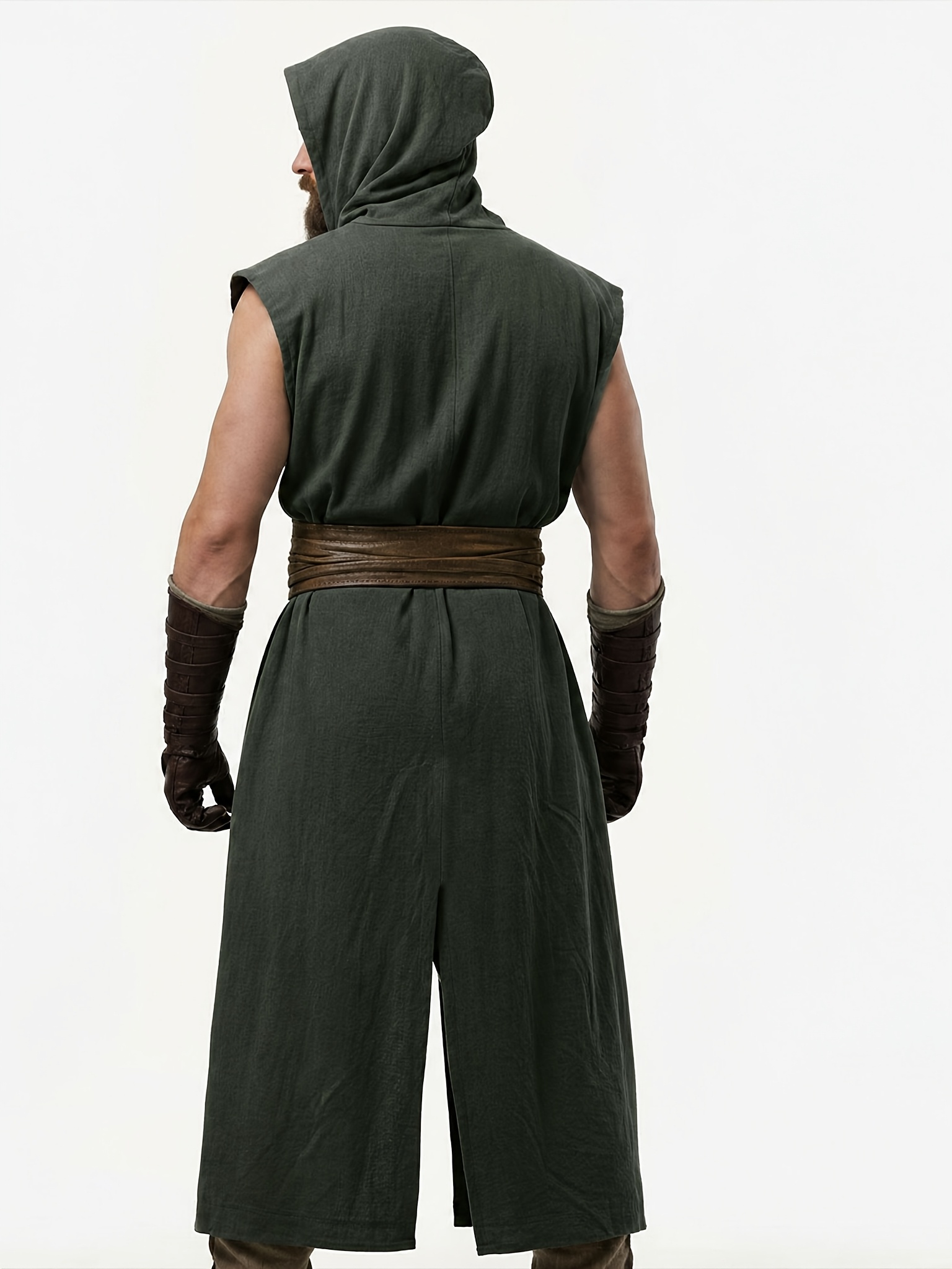 Men's Medieval Renaissance Hooded Tabard Costume Vest
