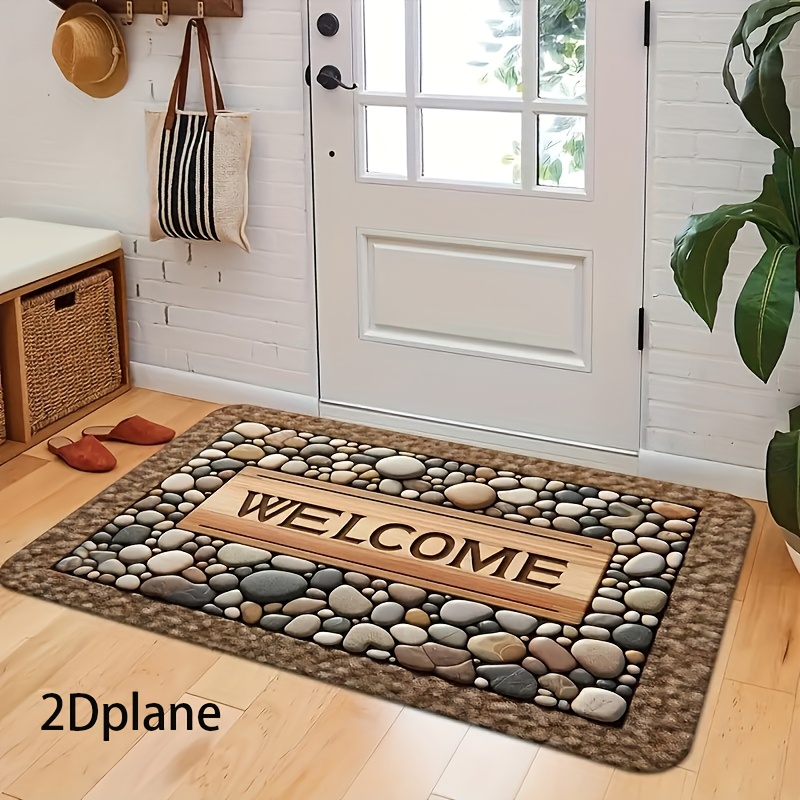 E-shop 2D einfarbige kaffeefarbene Willkommensmatte für den Außenbereich, Eingangsfußmatte, geeignet für Eingangsbereiche, Schlafzimmer, Küchen