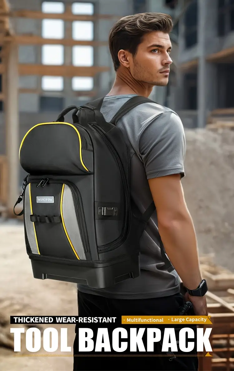 tool sets backpack heavy duty bag organizer with 21 pockets molded bottom details 0