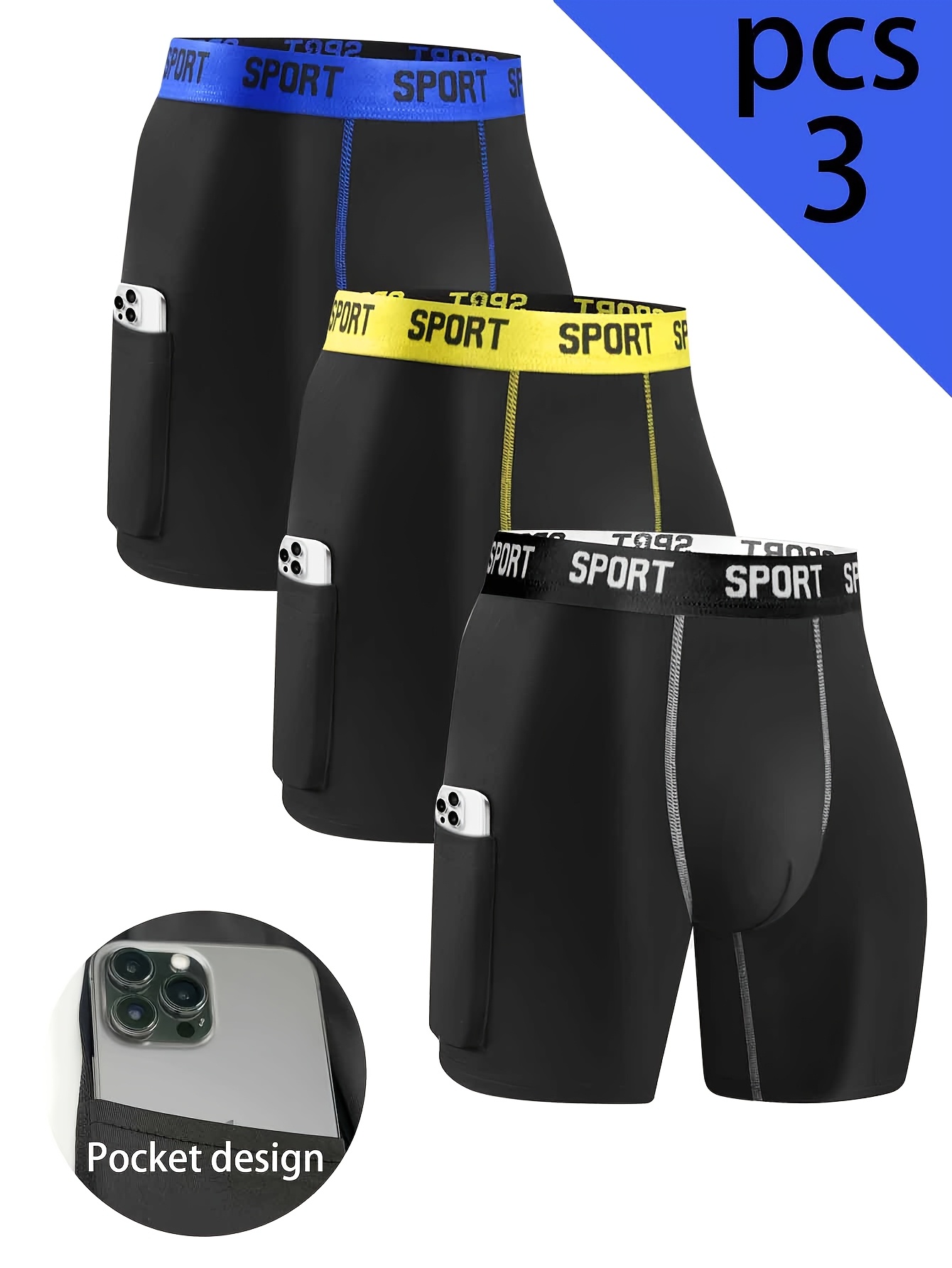 3/5pcs ropa interior masculina transpirable elástica Temu Ecuador