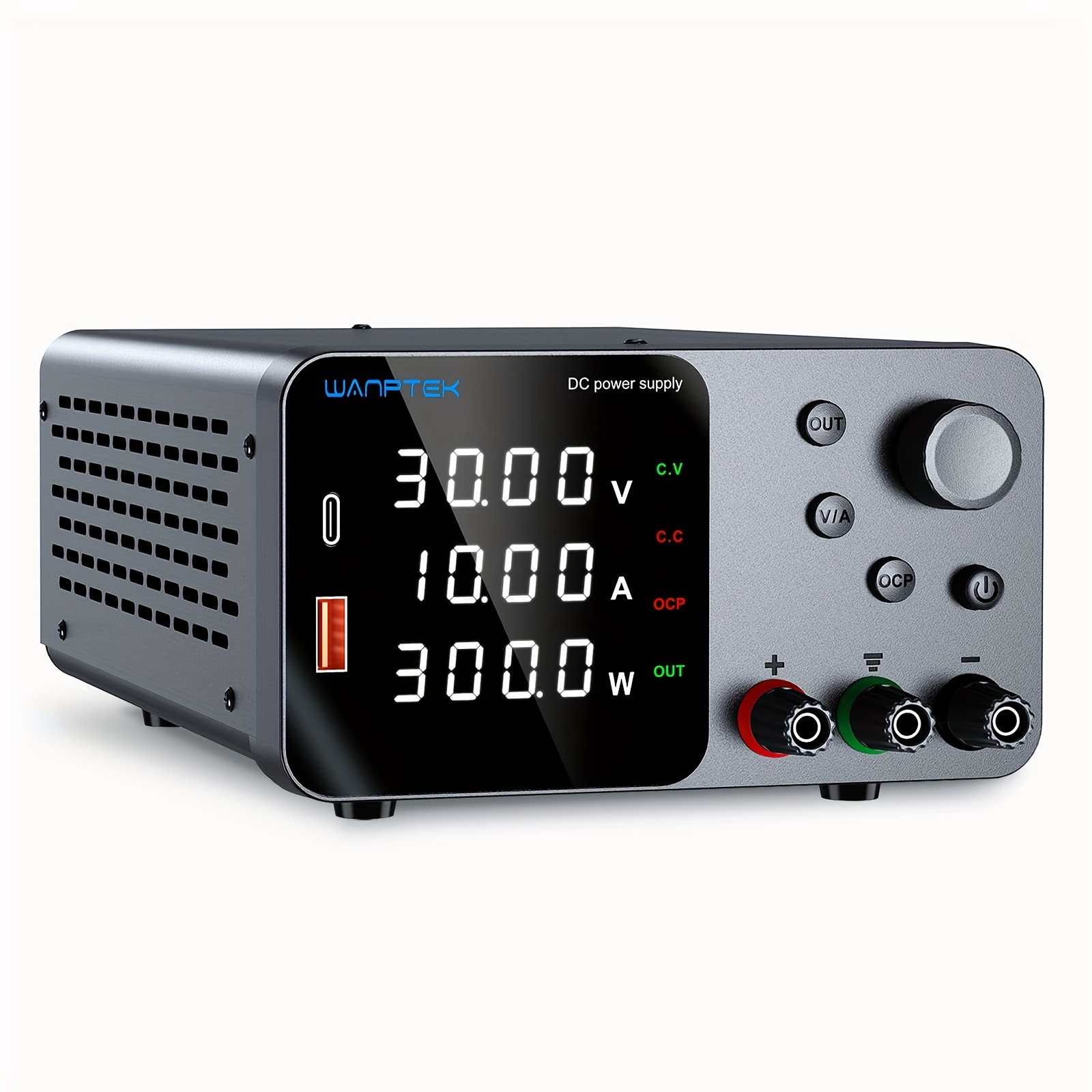 

Adjustable Supply - 30v/60v/120v, 2a-10a With Control Button, Precision Knobs, Usb & Type-c , /disable Button, Bench Power Supply